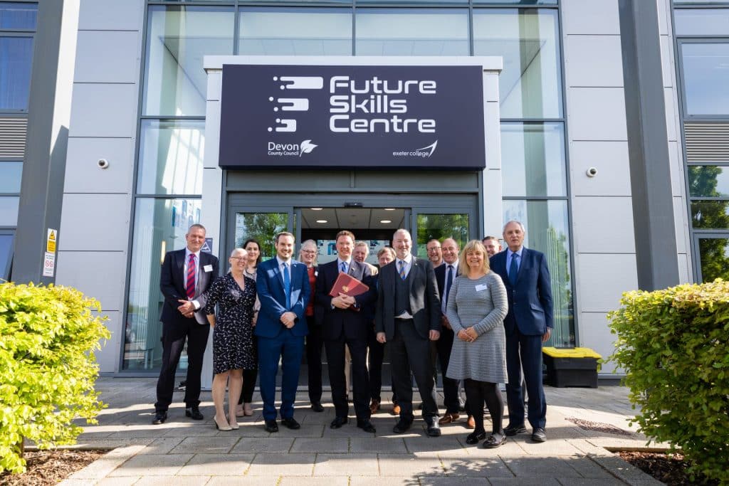 Group photo outside the future skills centre